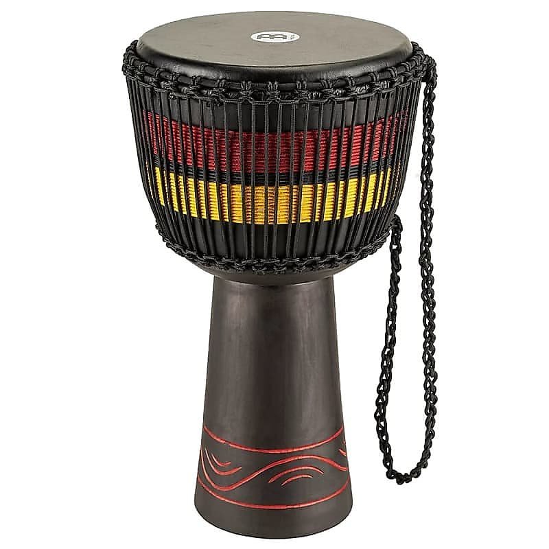 Djembe de madera negra afinado con cuerda estilo africano original Meinl ADJ7-XL de 13"